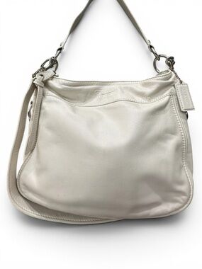 Coach Zoe Hobo White Leather Shoulder Bag F14707 Slouchy Soft